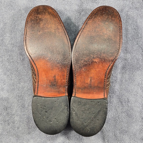 Allen Edmonds Neumok Wingtip Oxford Mens 11 D Brown Brogue Leather Made In USA - Picture 10 of 11